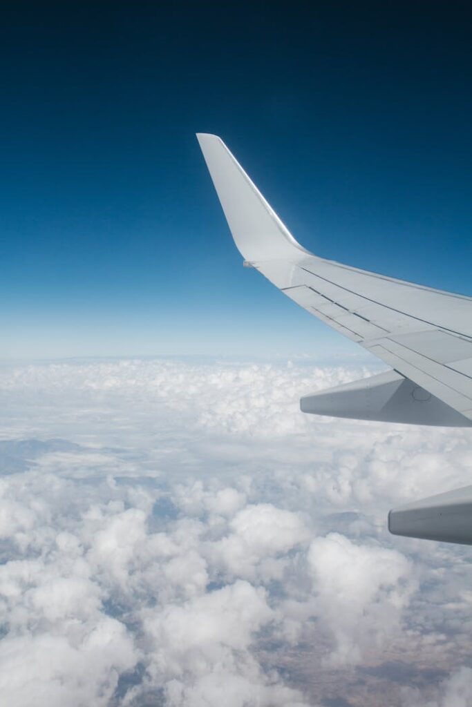 White Airplane over the White Sky